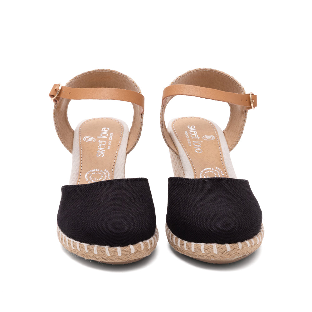 Alpargata Negro Mujer Plataforma Yute  1-9925
