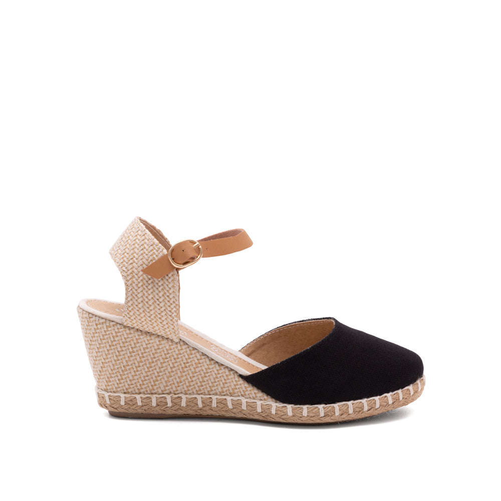 Alpargata Negro Mujer Plataforma Yute  1-9925