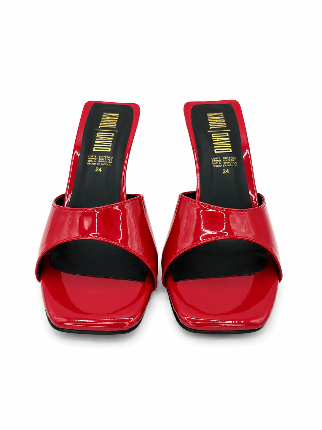 Zapatilla Tacón Bajo Tipo Mule Rojo 16-310