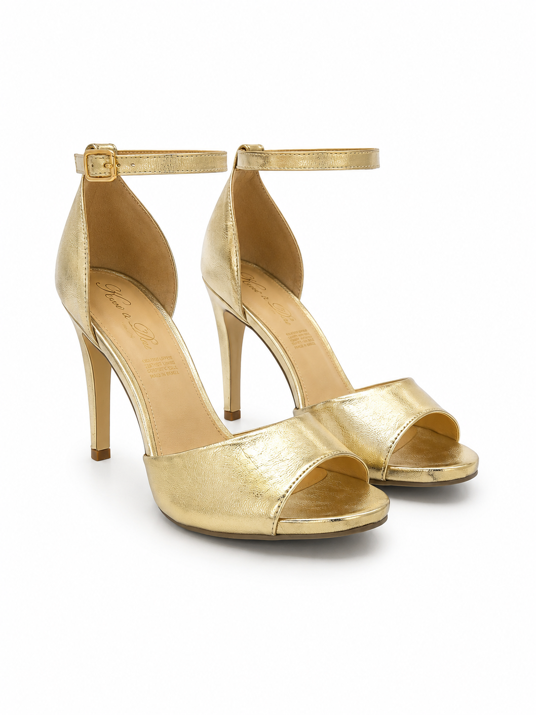 Zapatilla Mujer Oro Tacón Alto 41-8926