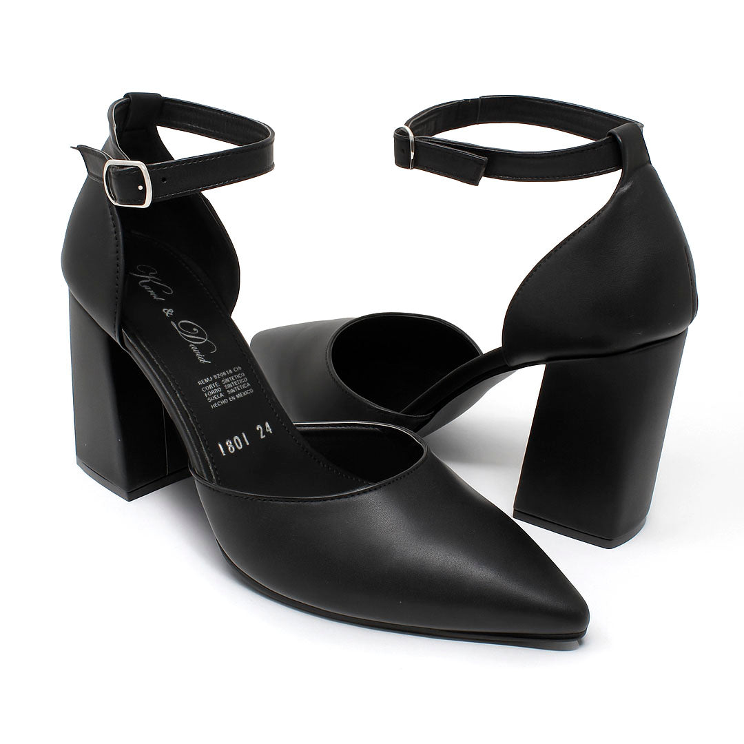 Zapatilla De Vestir Punta Aguda Negro 41-1801