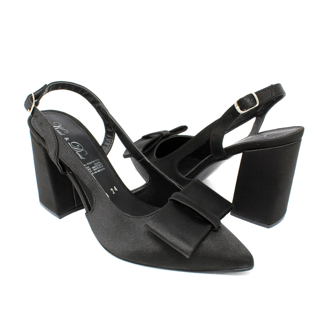 Zapatilla De Vestir Alta Moño Negro 41-1804
