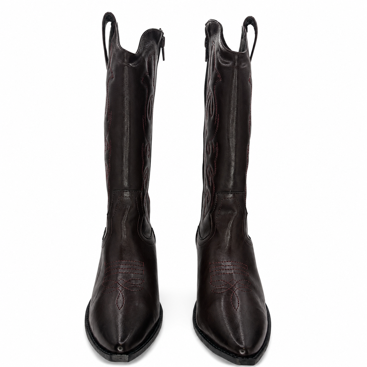 Bota Dama Vaquera Vino  Bordada 7-13114