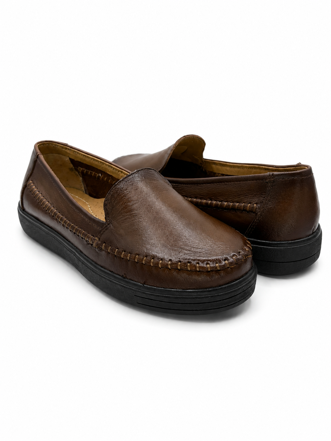 Mocasín  Confort De Piel Miel 3-509