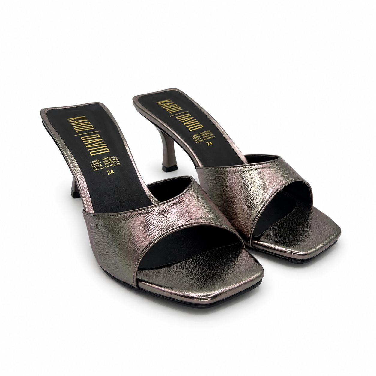 Zapatilla Tacón Bajo Tipo Mule Inox 16-310