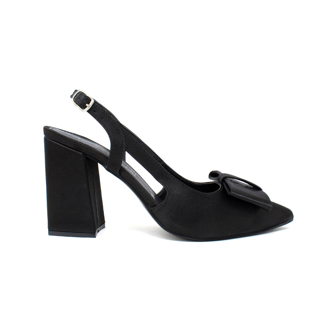Zapatilla De Vestir Alta Moño Negro 41-1804