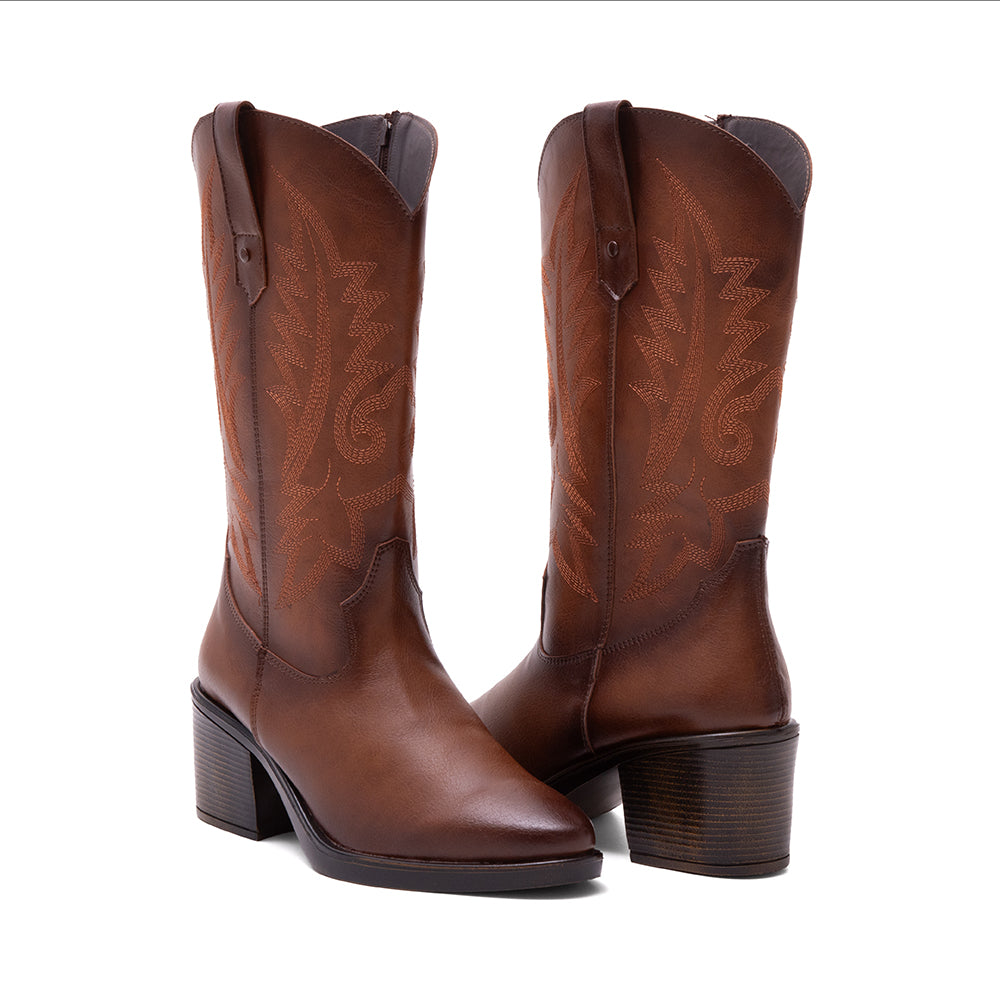 Bota Vaquera Dama Camel 13-7081