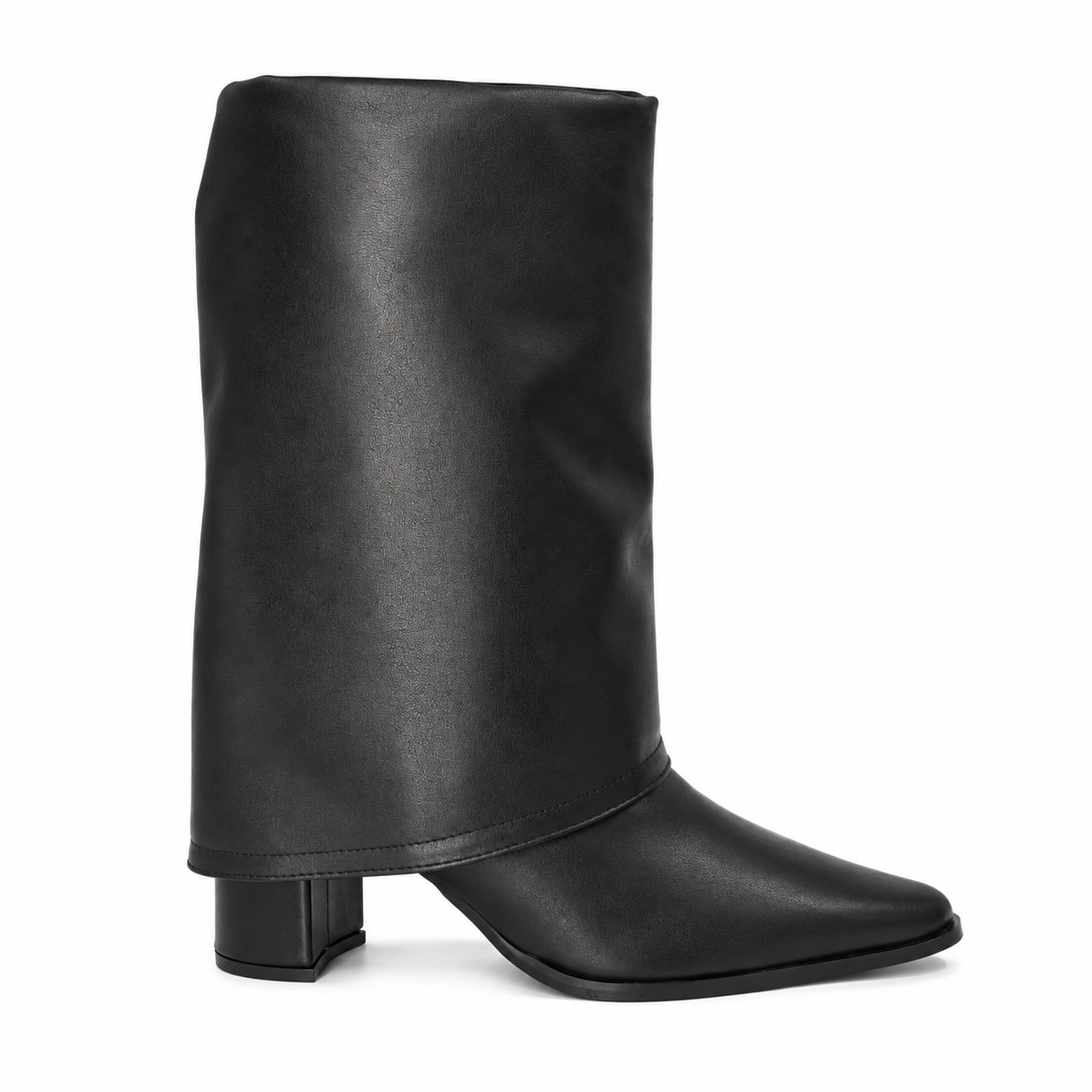 Bota Negra Fold Over Dama Punta Fina 7-13201