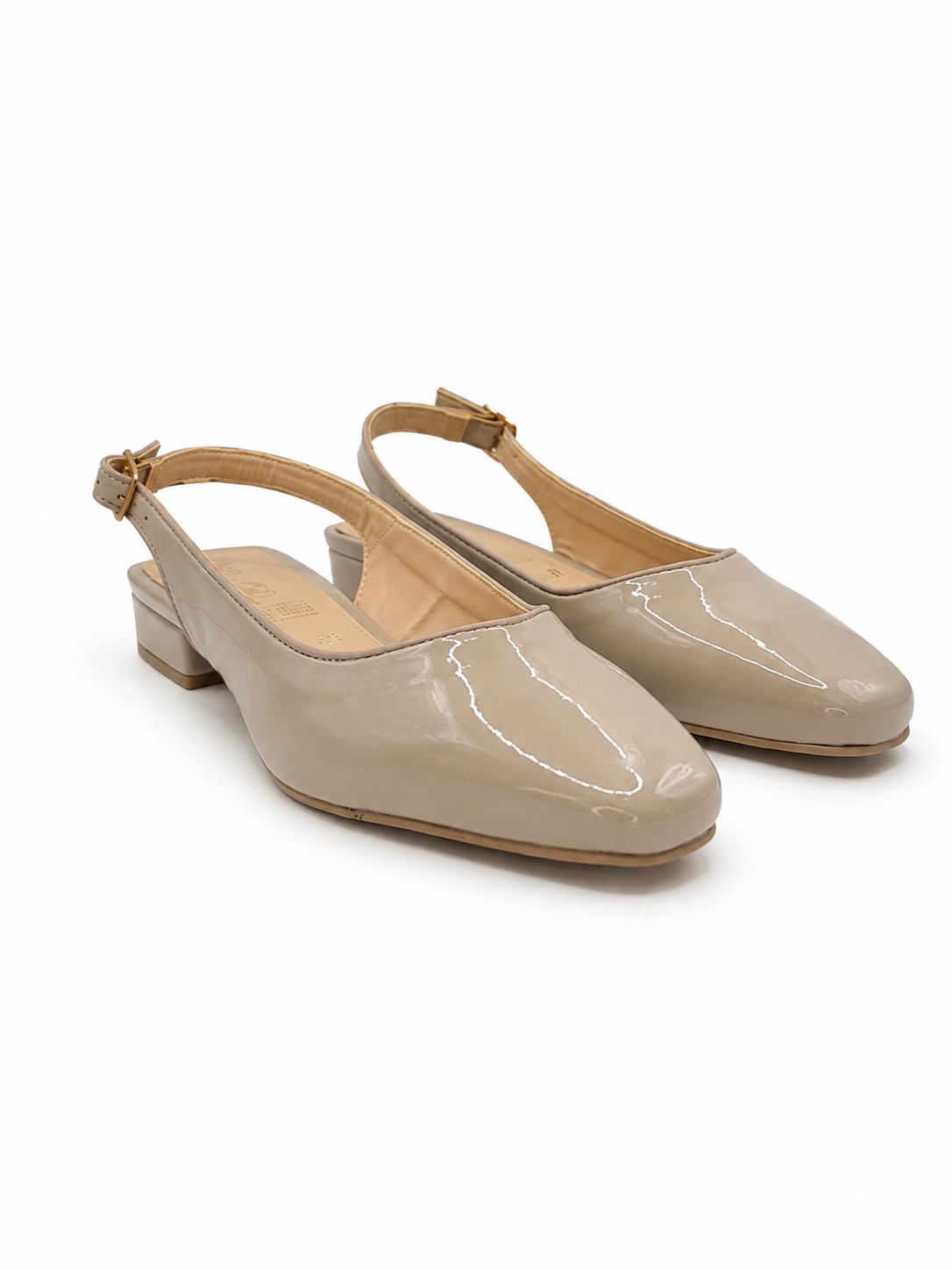 Zapatilla Charol Clay Punta Cuadrada Tacón Bajo 41-4405