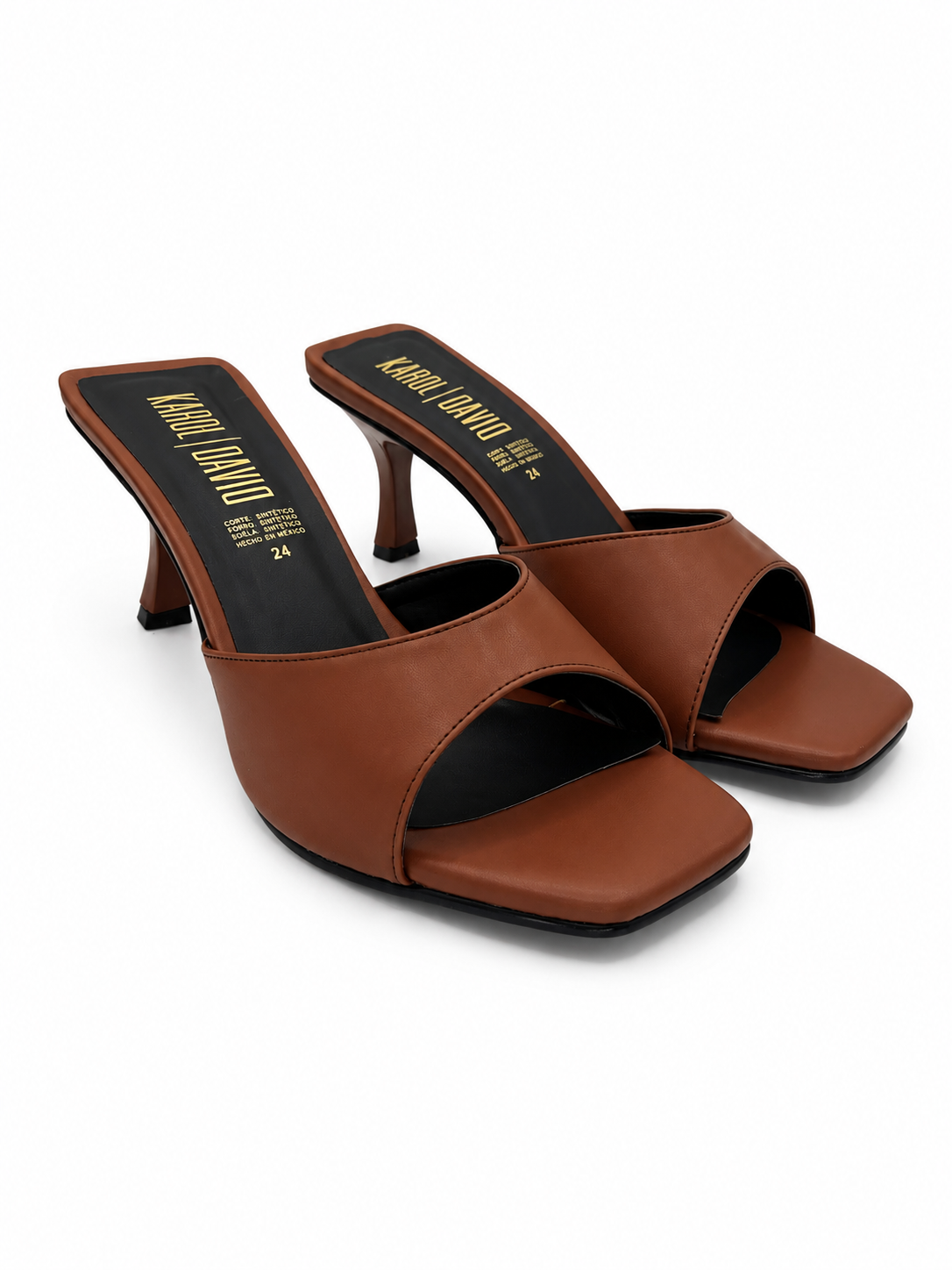 Zapatilla Tacón Bajo Tipo Mule Tan 16-310