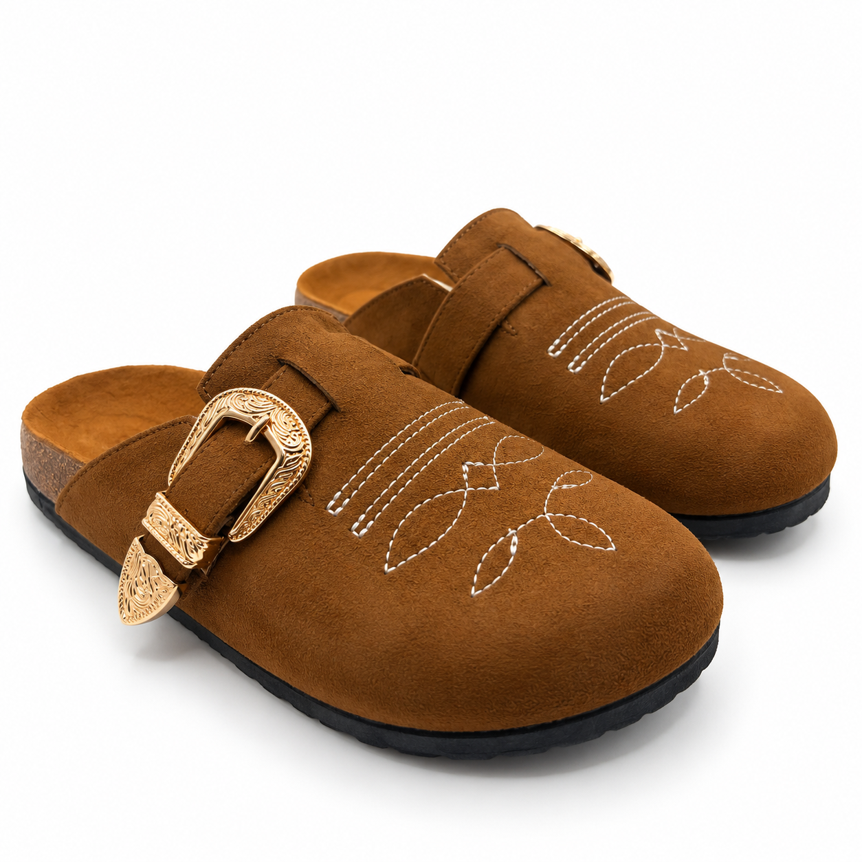 Clog Zueco Gamuza Mujer Melle Estilo Western 42-1531