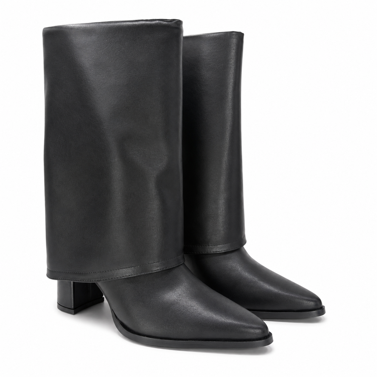 Bota Negra Fold Over Dama Punta Fina 7-13201