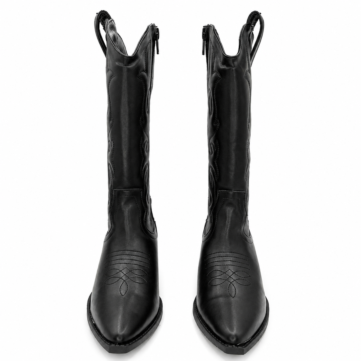 Bota Dama Vaquera Negra Bordada 7-13114