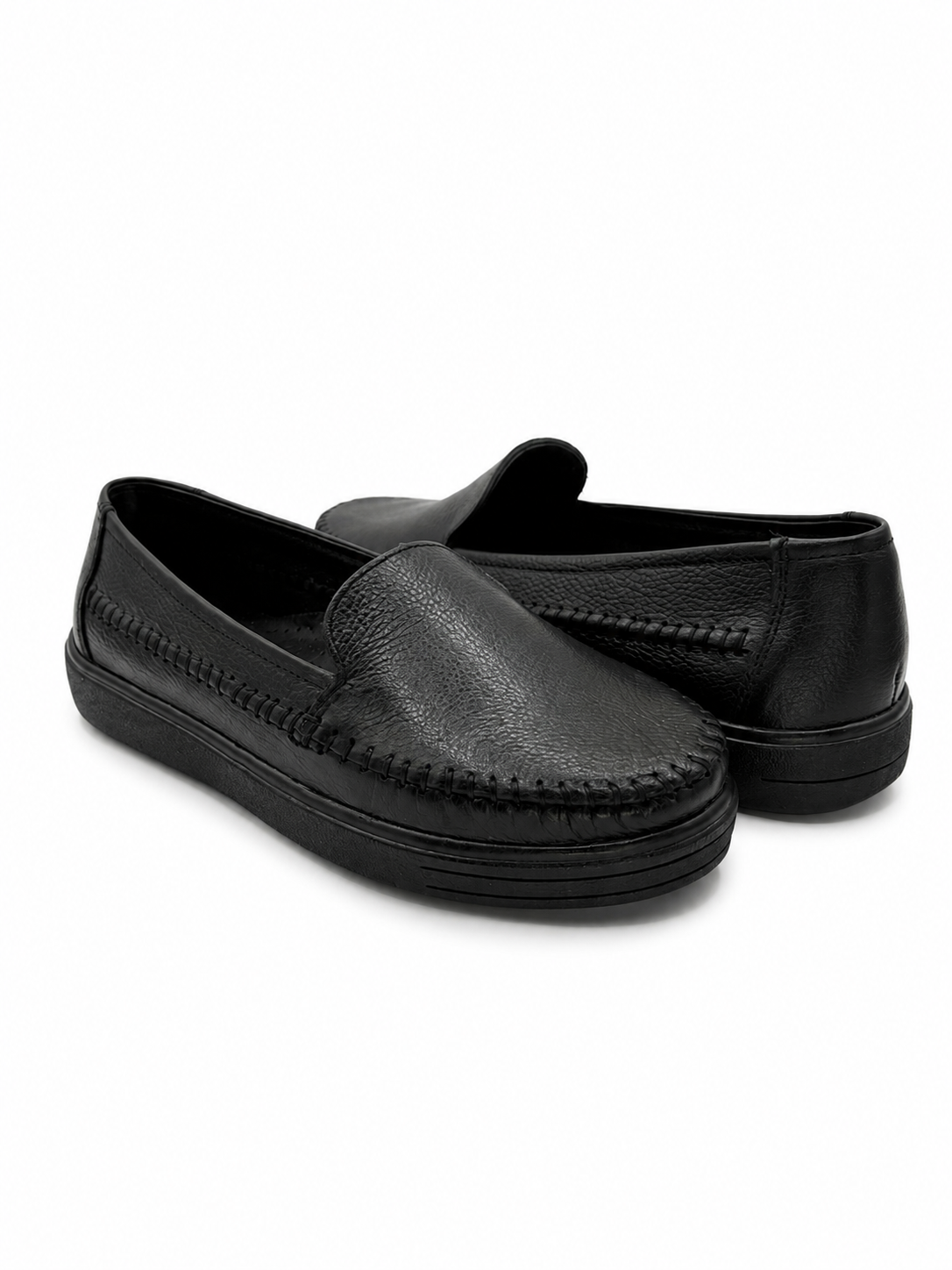 Mocasín  Confort De Piel Negro 3-509