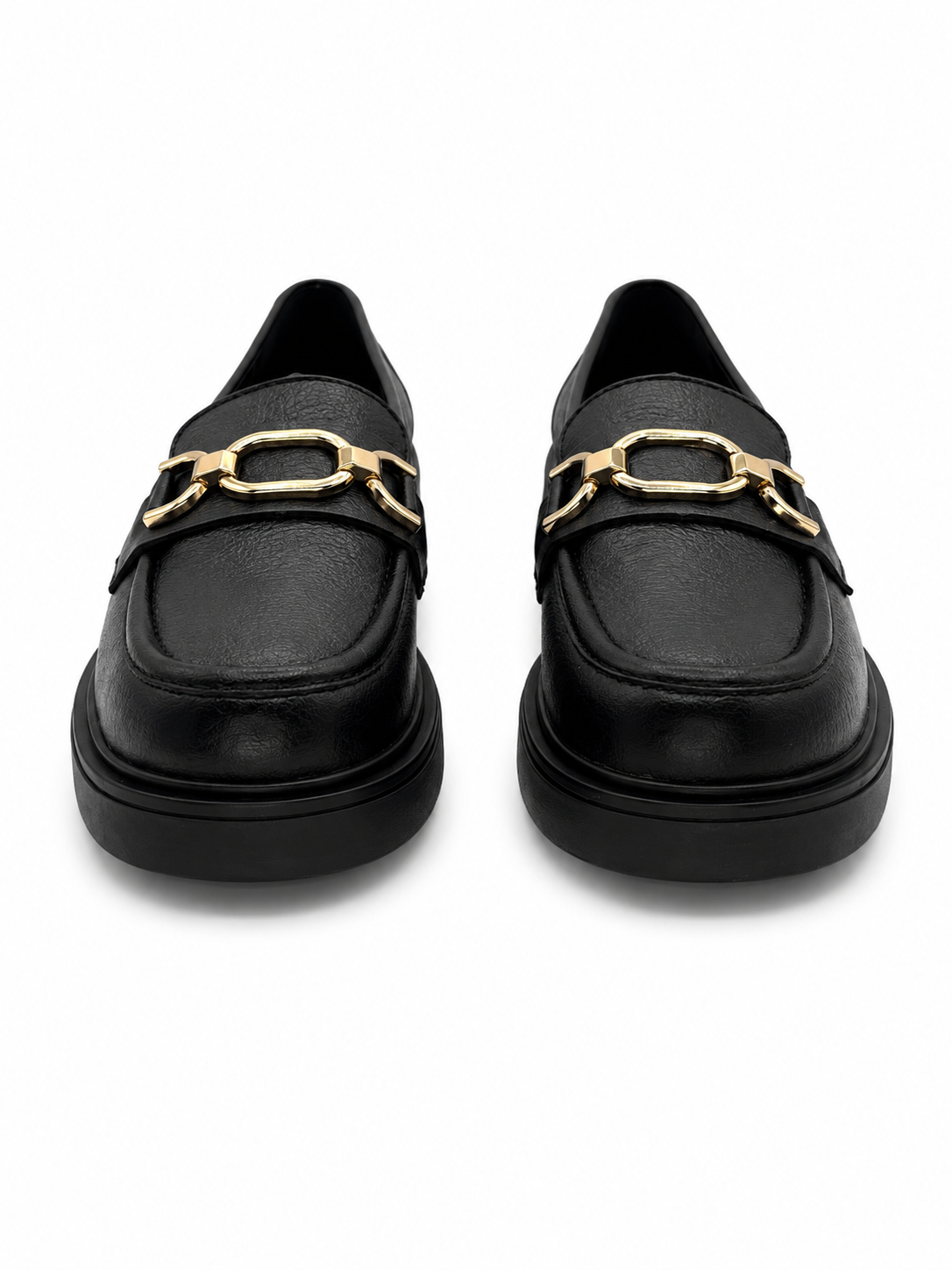 Mocasín Confort De Piel Negro Con Hebilla 3-1103