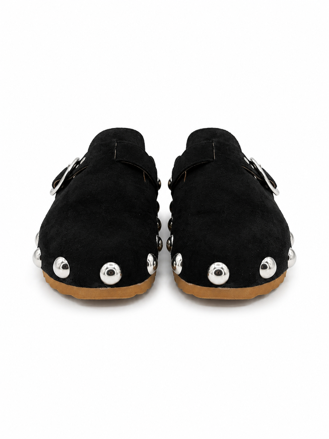 Sueco Negro Mujer Tipo Mule Estoperoles Hebilla 11-40011