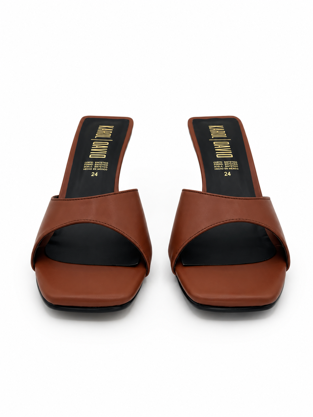 Zapatilla Tacón Bajo Tipo Mule Tan 16-310