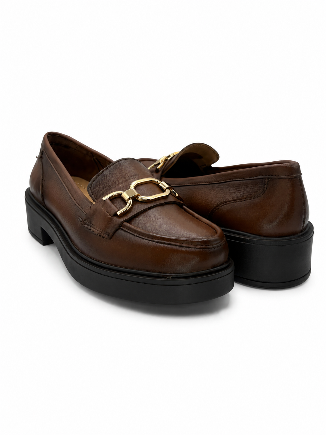 Mocasín Confort De Piel Miel Con Hebilla 3-1103