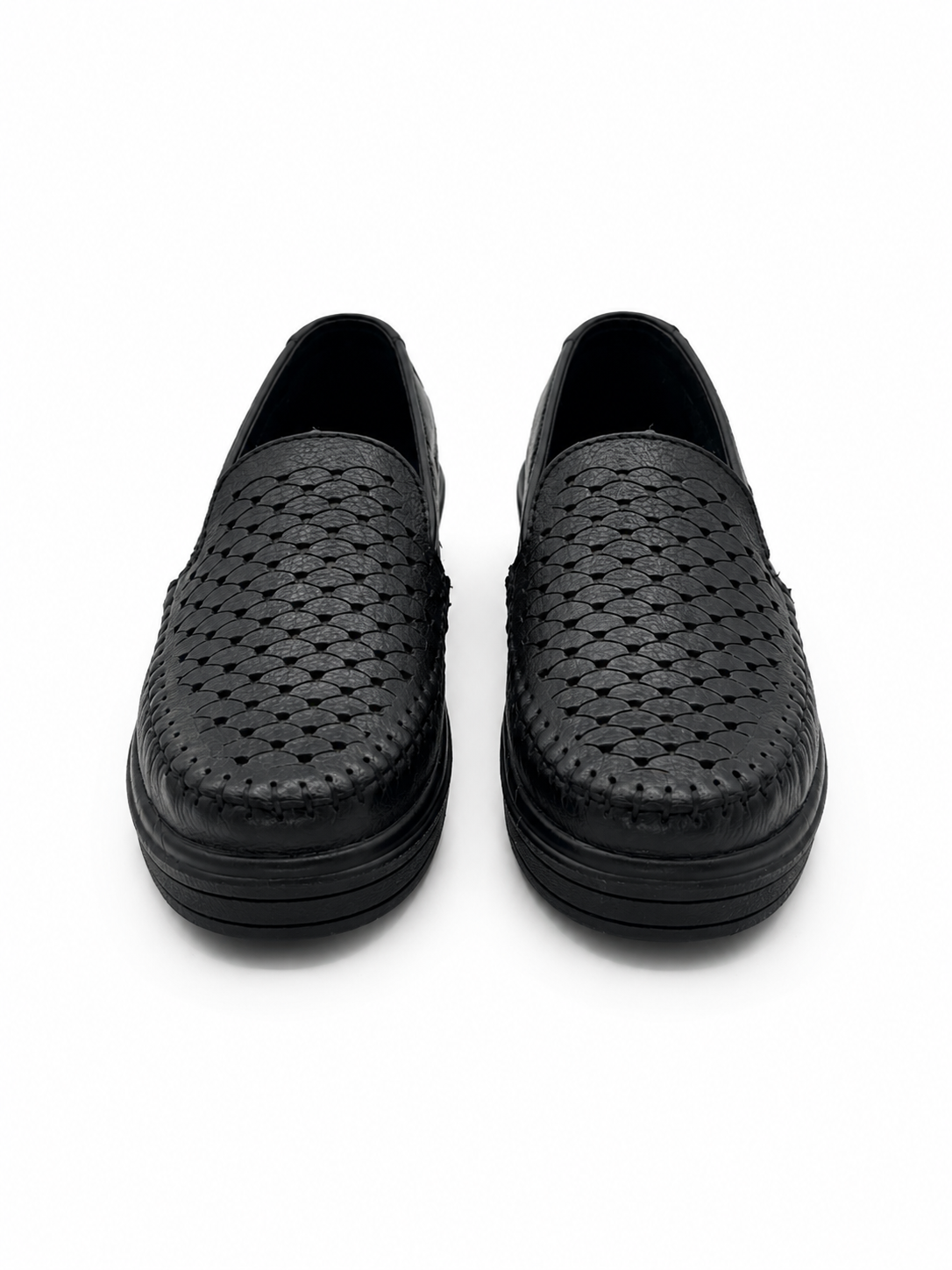 Mocasín Confort De Piel Perforados Negro 3-510