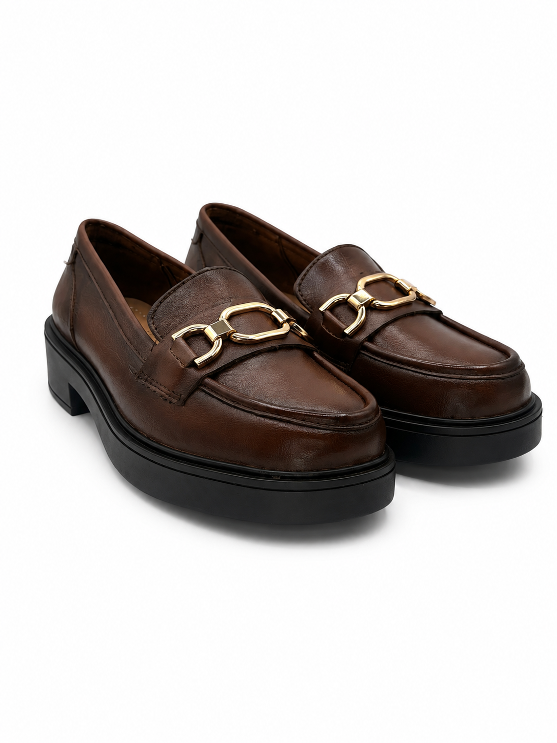 Mocasín Confort De Piel Miel Con Hebilla 3-1103