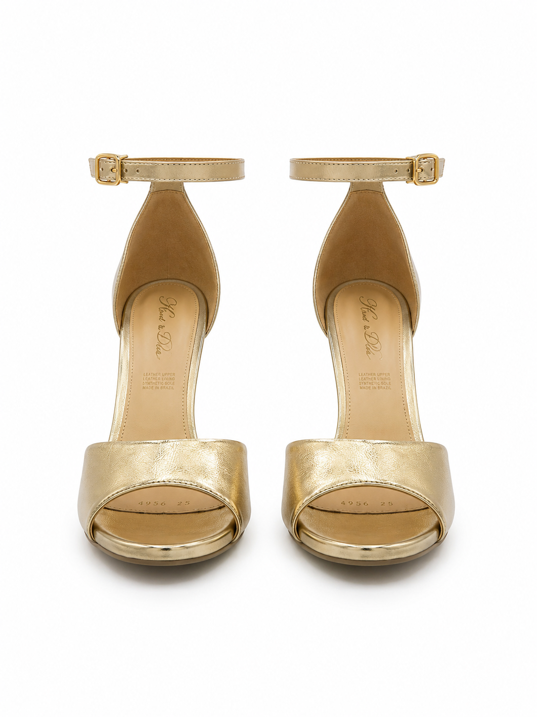 Zapatilla Mujer Oro Tacón Alto 41-8926