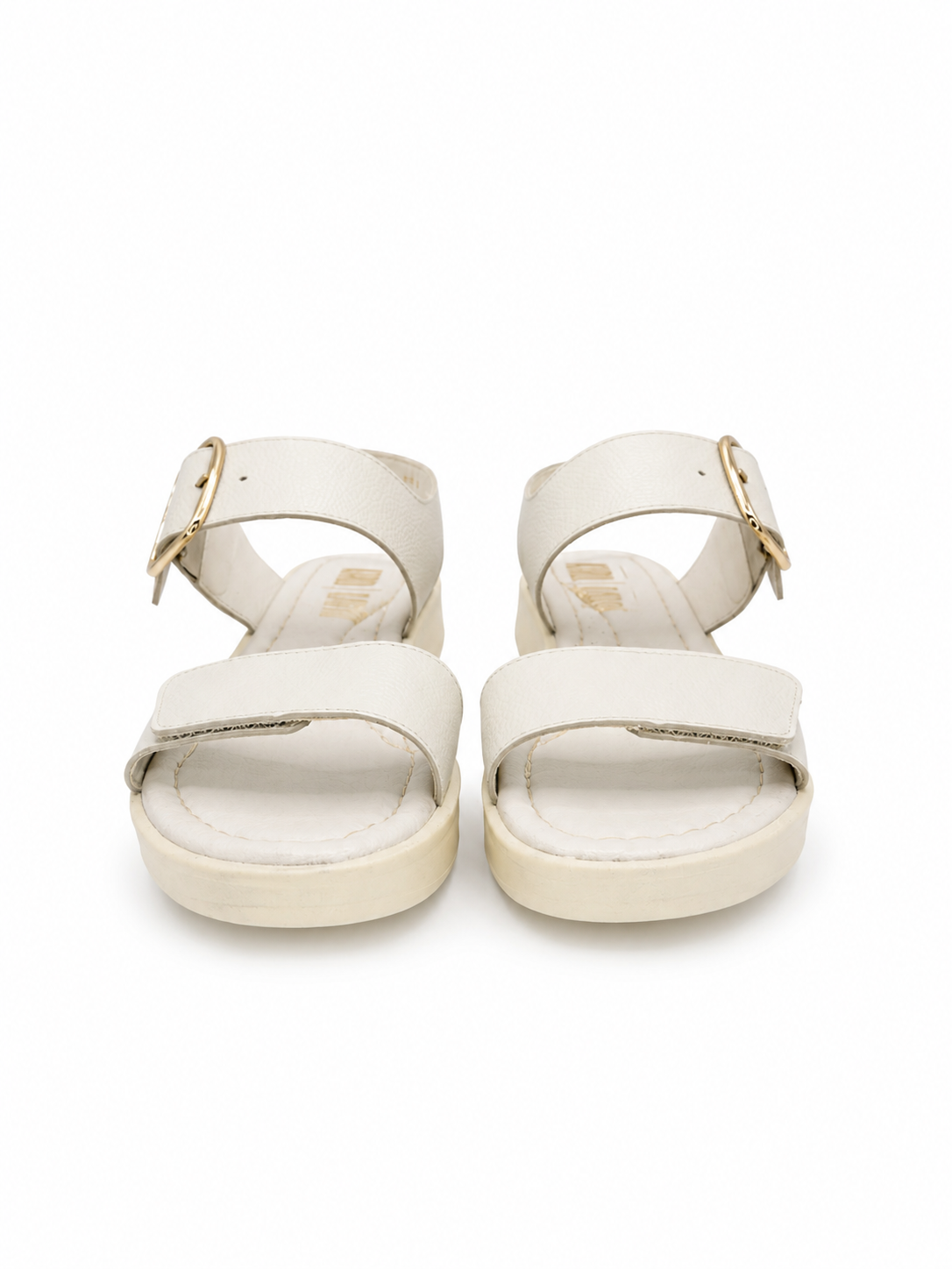 Sandalia Confort Beige Mujer Piel Hebilla 3-432