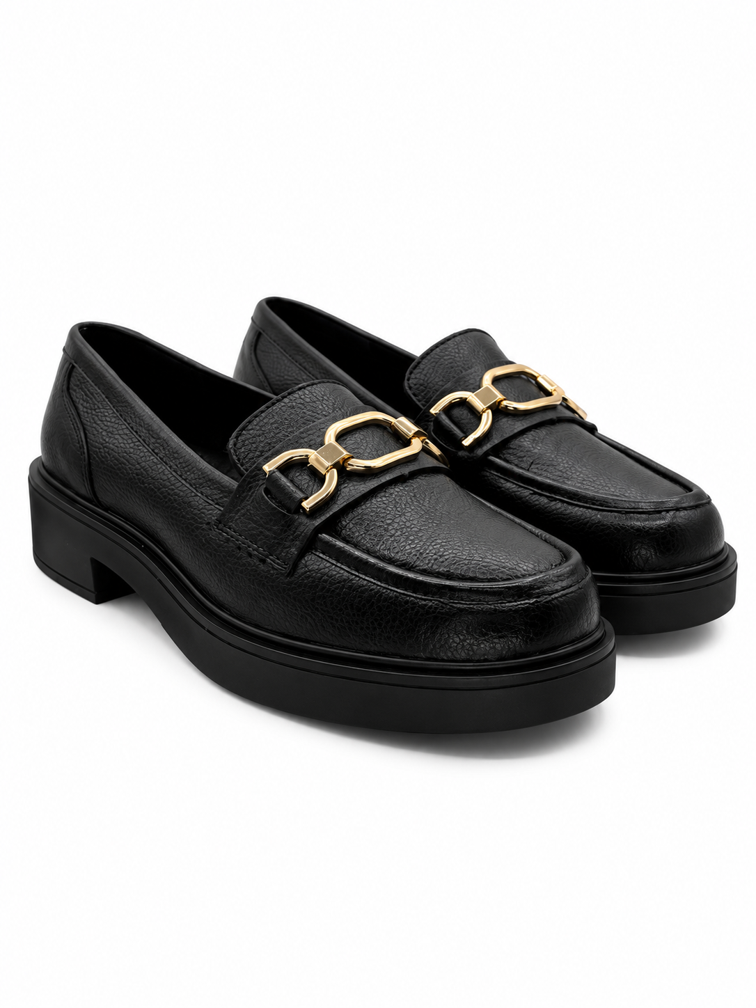 Mocasín Confort De Piel Negro Con Hebilla 3-1103