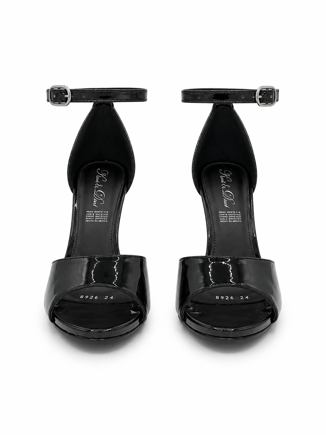 Zapatilla Mujer Charol Negro Tacón Alto 41-8926