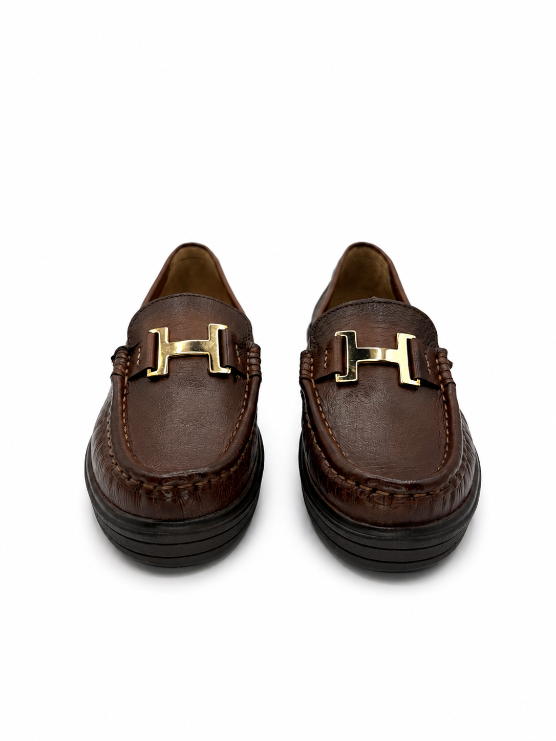 Mocasín  Confort De Piel Miel Con Hebilla 3-605