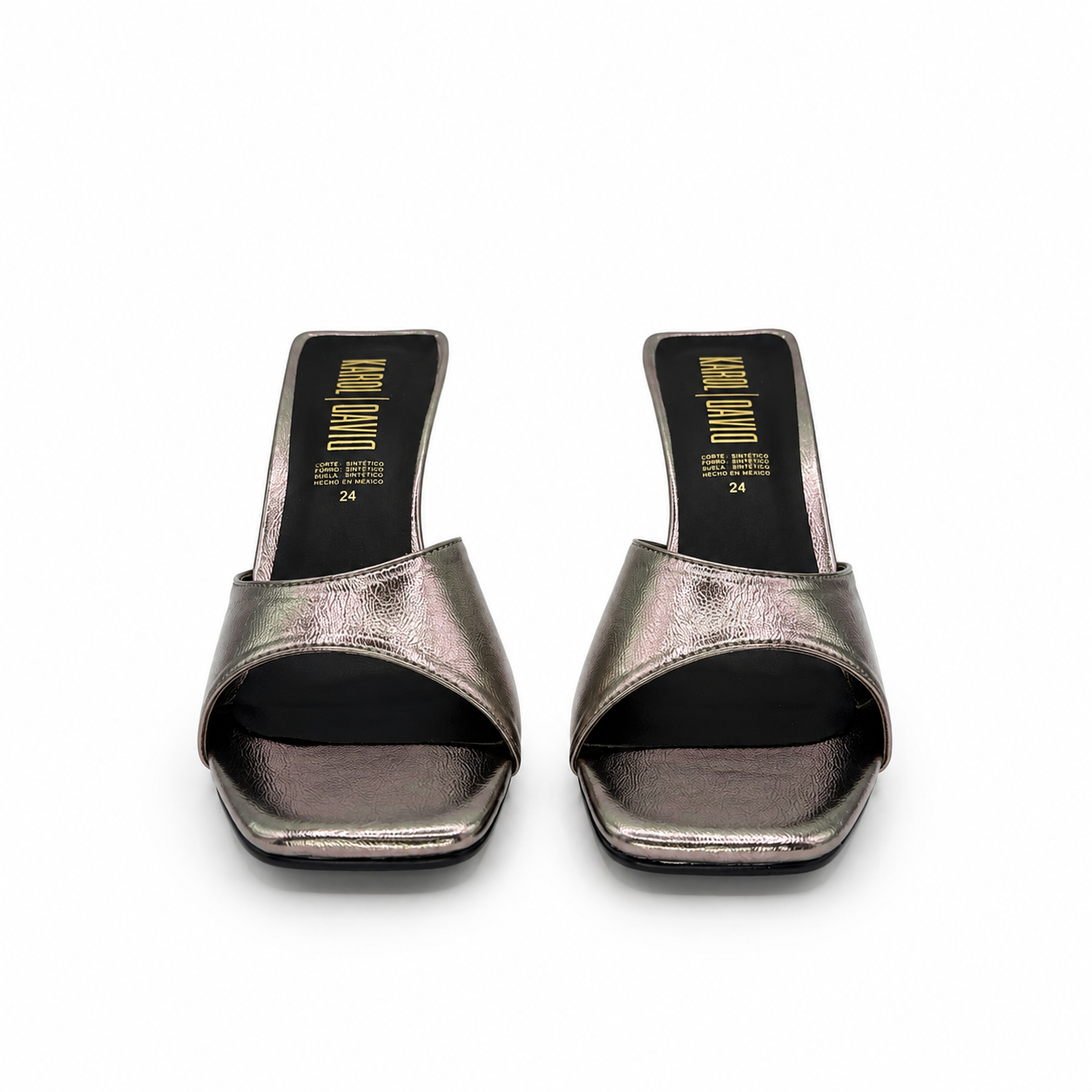 Zapatilla Tacón Bajo Tipo Mule Inox 16-310