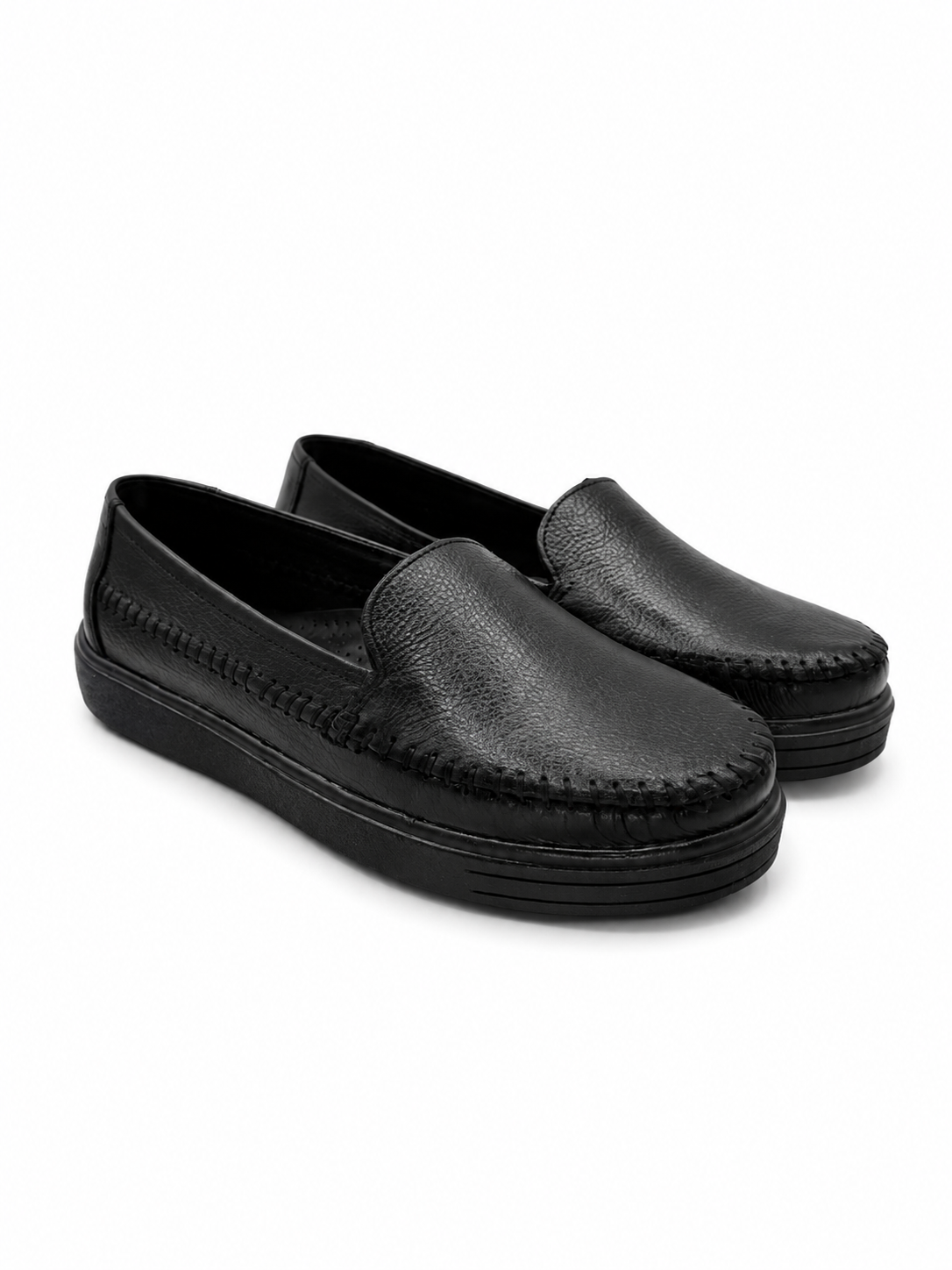 Mocasín  Confort De Piel Negro 3-509