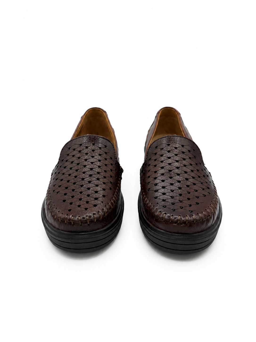 Mocasín Confort De Piel Perforados Miel 3-510