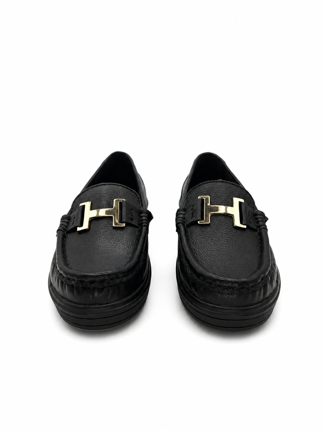 Mocasín  Confort De Piel Negro Con Hebilla 3-605