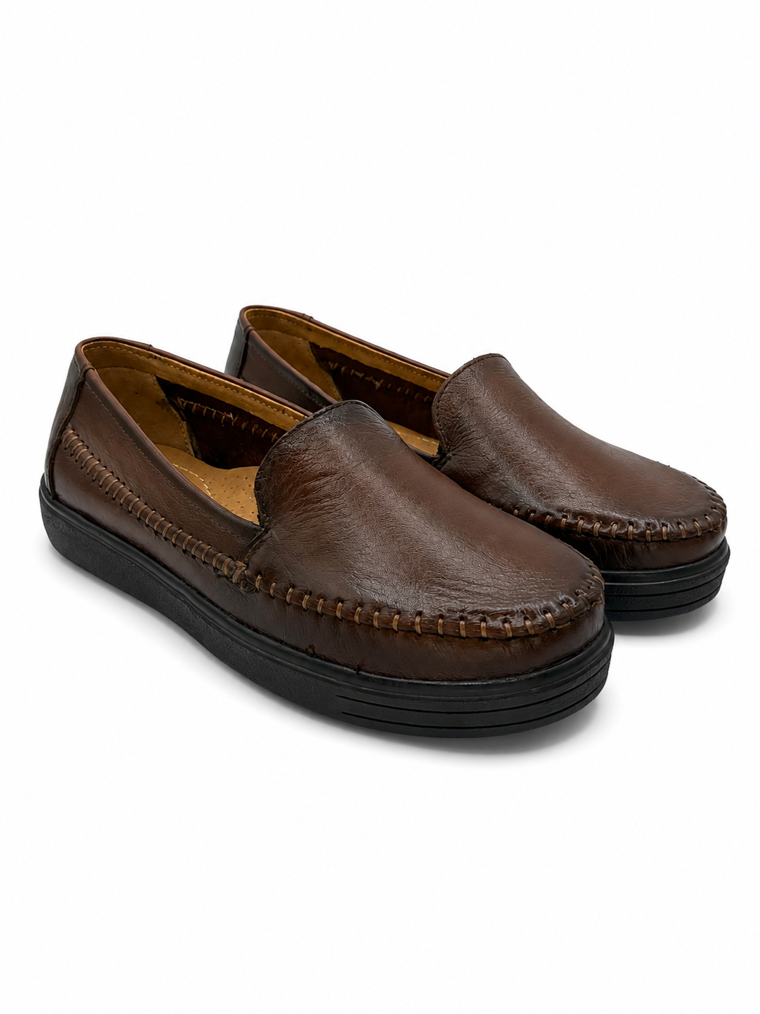 Mocasín  Confort De Piel Miel 3-509