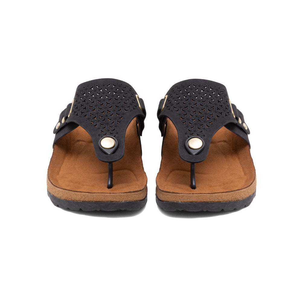 Sandalia Casual Negro Estilo Boho 16-320