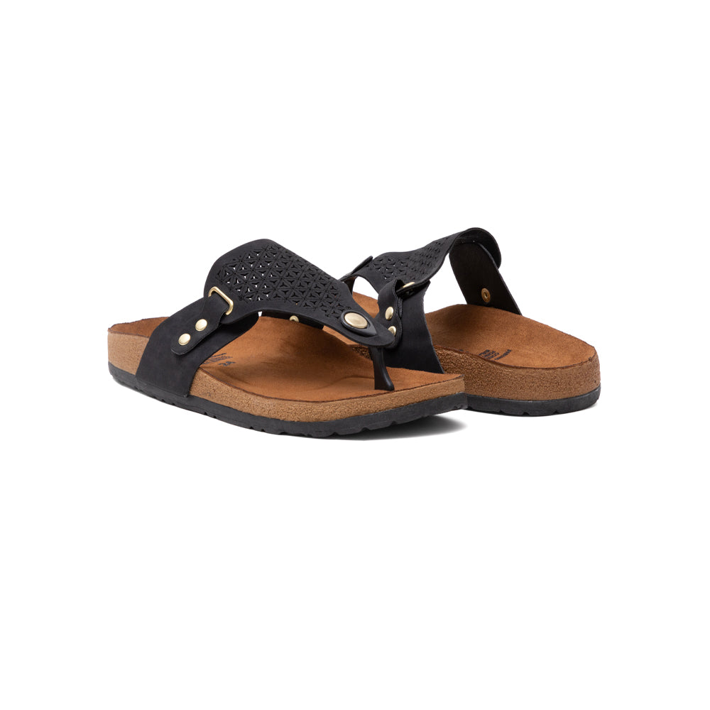 Sandalia Casual Negro Estilo Boho 16-320