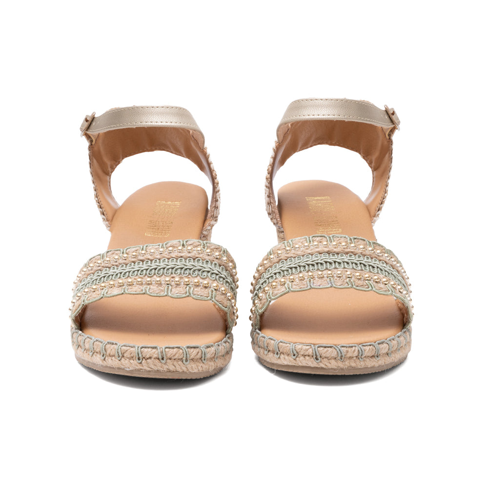 Alpargata Verde Plataforma Yute con Pulsera 5-201