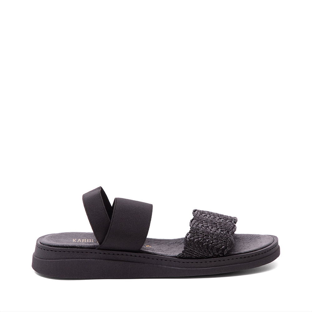 Sandalia Negro Con Tejido 24-053