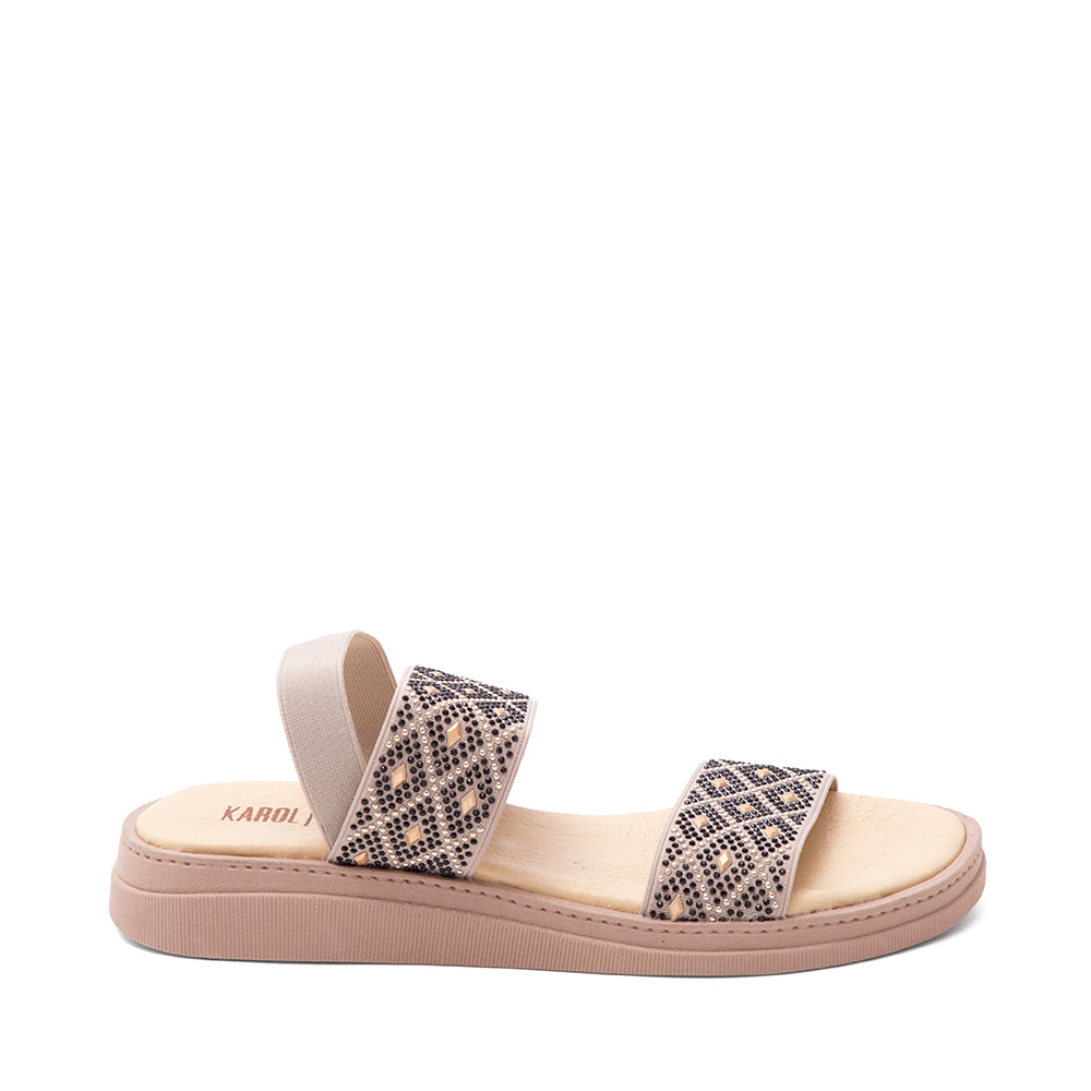 Sandalia Hueso Con Brillos 24-052