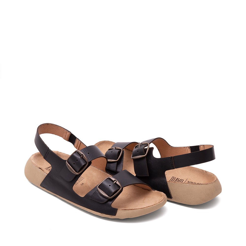 Sandalia Confort Piel Negro 2-3504