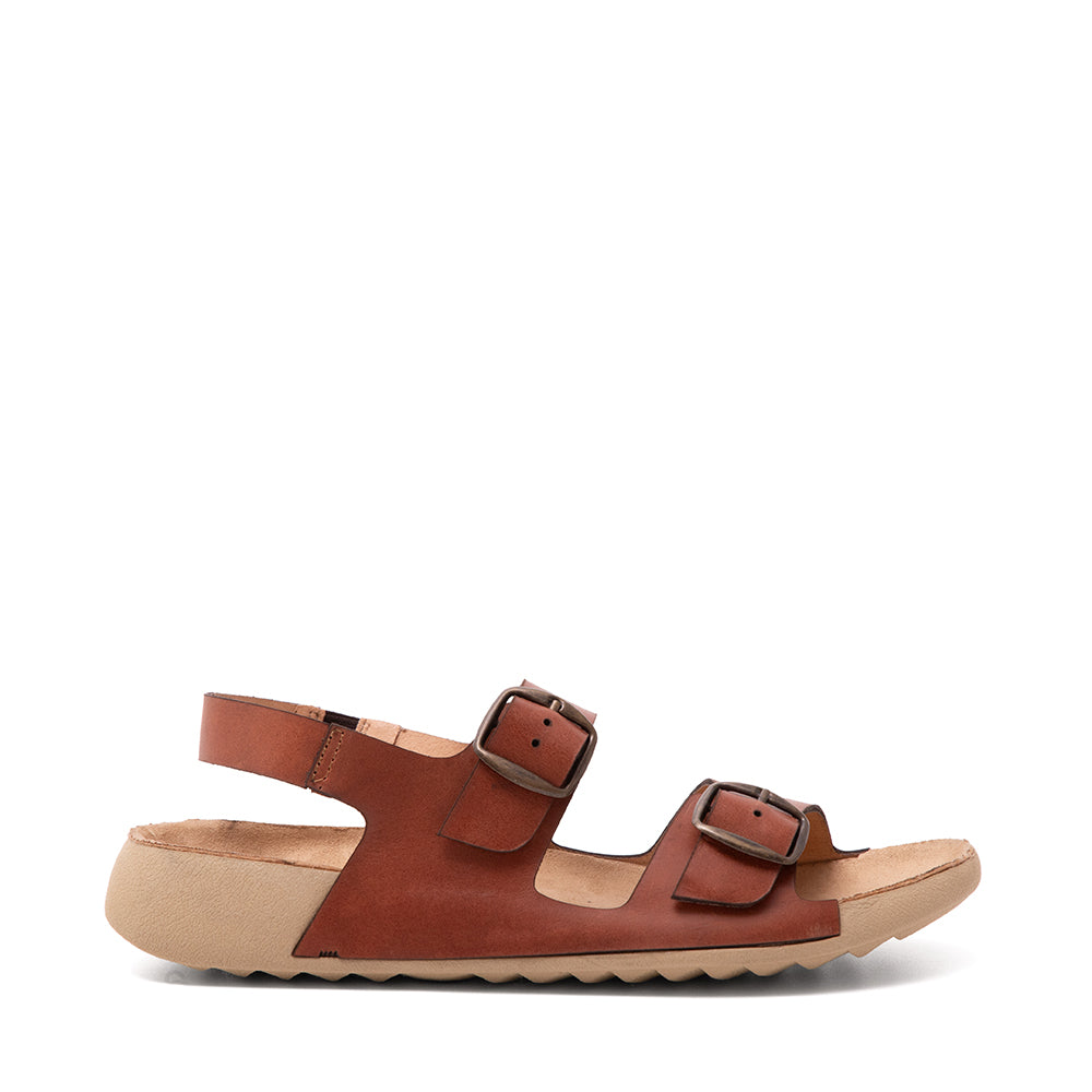 Sandalia Confort Piel Cognac 2-3504