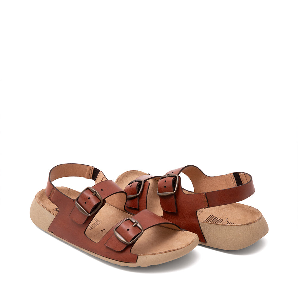 Sandalia Confort Piel Cognac 2-3504