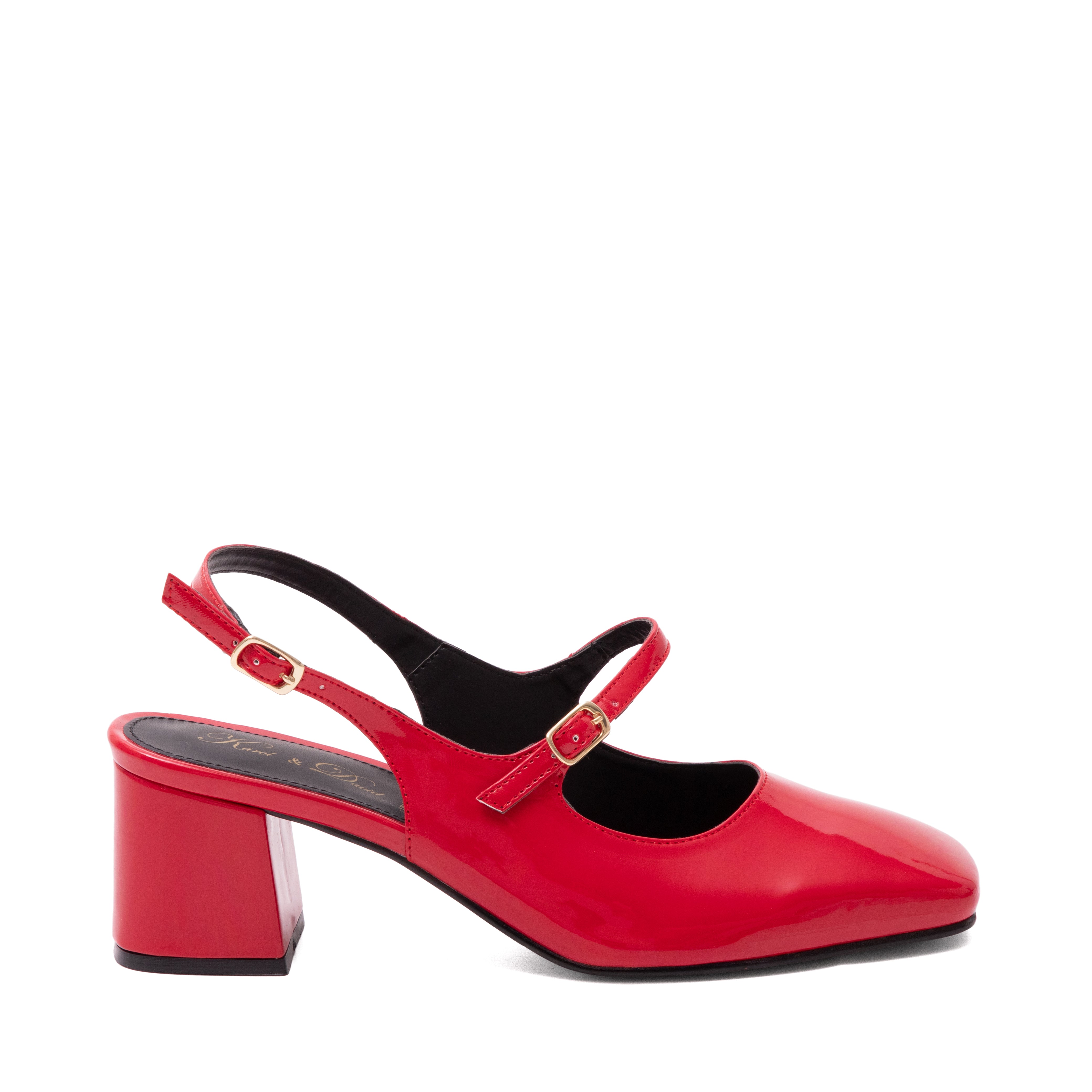 Zapatilla De Vestir Punta Cuadrada Charol Flama 41-4203