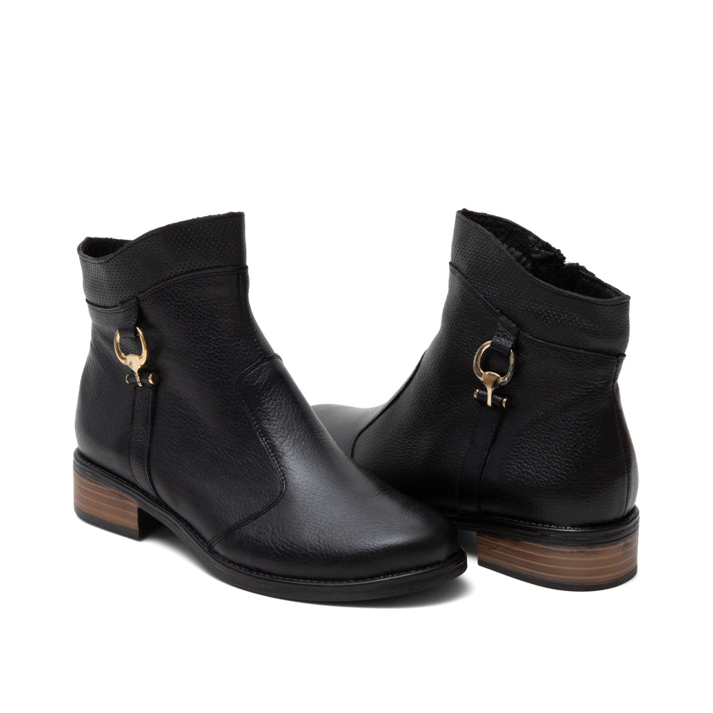 Botín Dama Negra Piel 3-2000