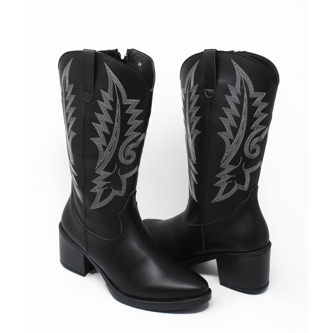 Bota Vaquera Dama Negra 13-7081