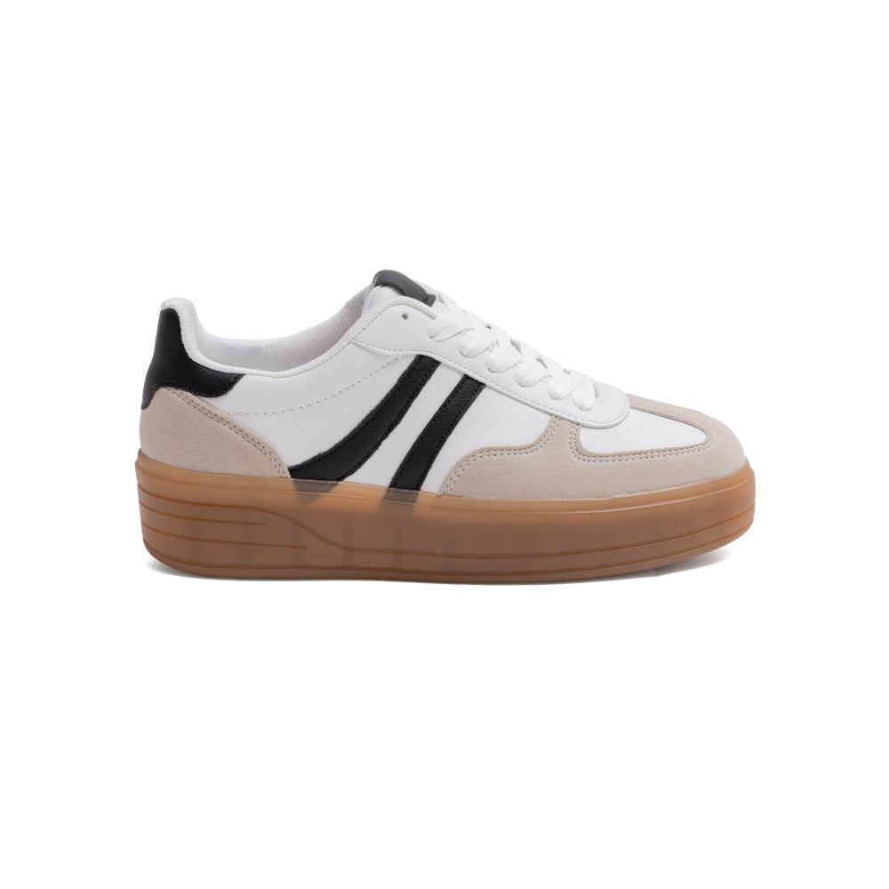 Tenis Dama Fox Blanco Con Negro Plataforma Street Style 1-661111