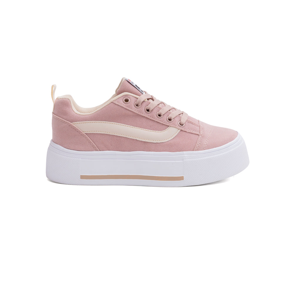 Tenis Mujer Plataforma Taro Beige Casual Urbanos 25-316