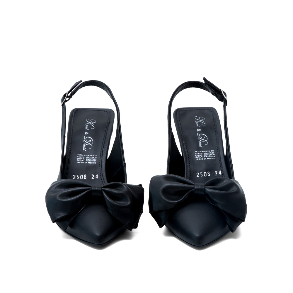 Zapatilla De Vestir Moño Negra 41-2508