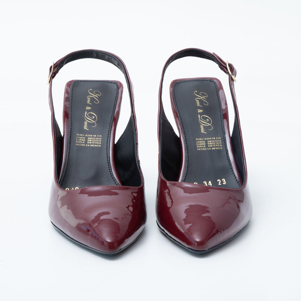 Zapatilla De Vestir Punta Aguda Vino 41-040-34