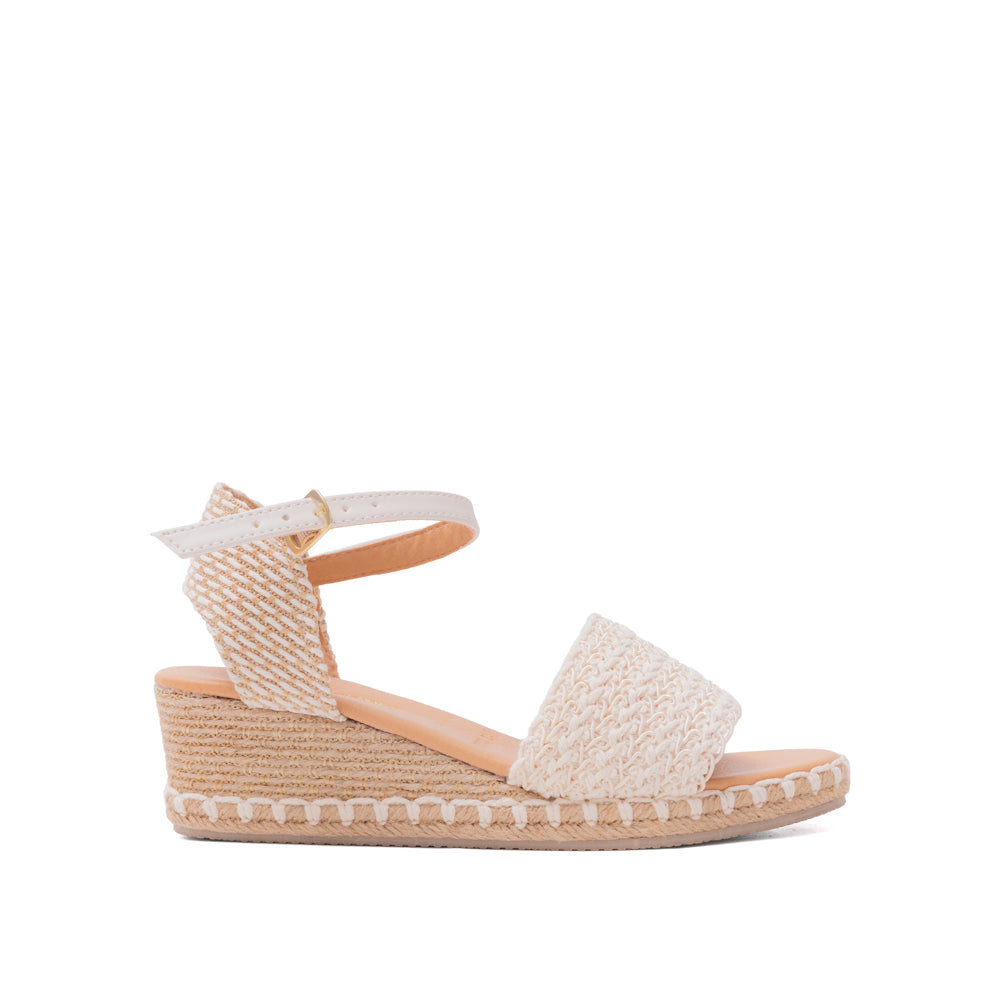 Alpargata Beige Plataforma Yute con Pulsera 5-288